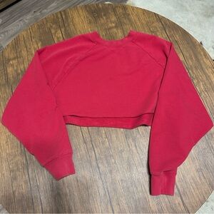 ALO Yoga Bold Red Cropped Sweatshirt